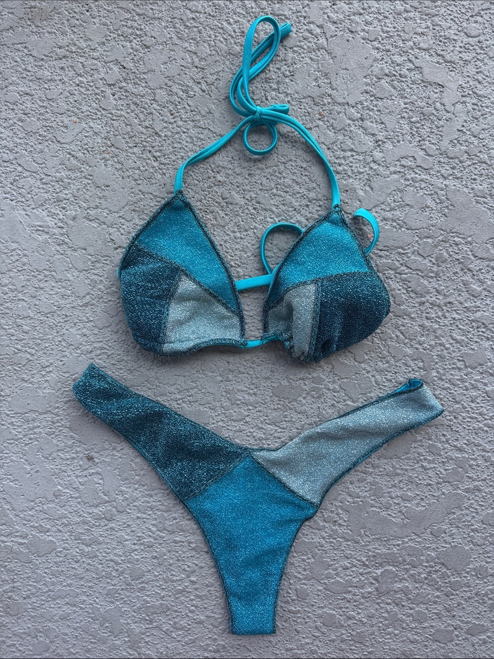 Calzedonia Turquoise Blue Sparkly Bikini